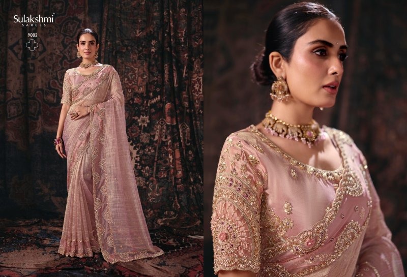 Pink Colour Isha By Sulakshmi Lining Salsa Fabric Designer Saree 9002